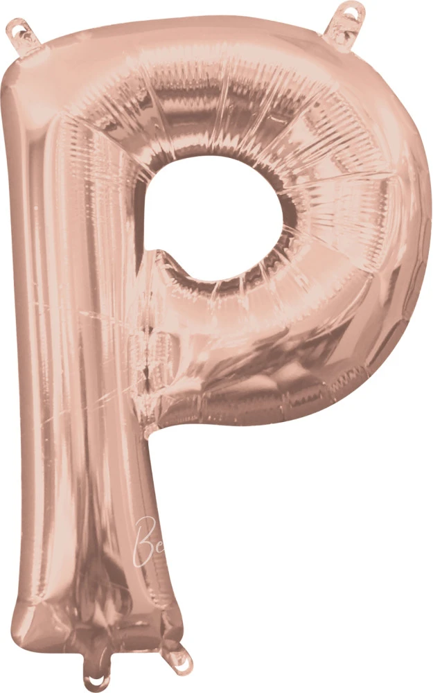40" Helium foil gloss Rose gold Letter P balloon