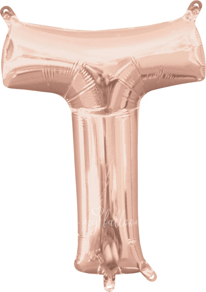 40" Helium foil gloss Rose gold Letter T balloon