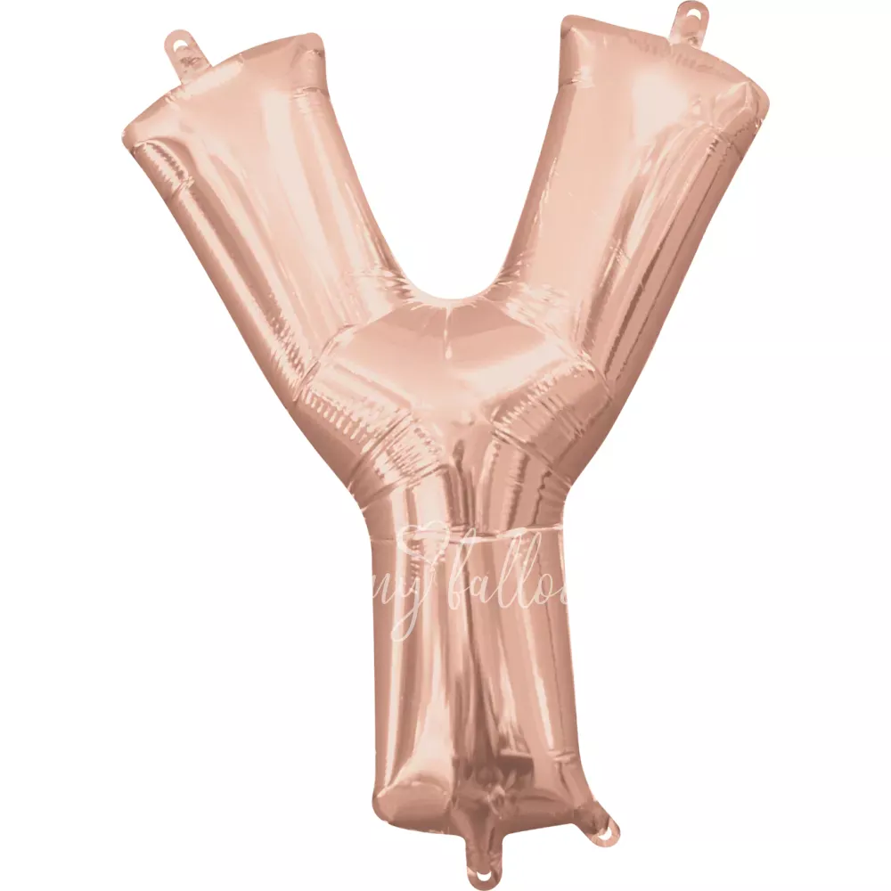 40" Helium foil gloss Rose gold Letter Y balloon