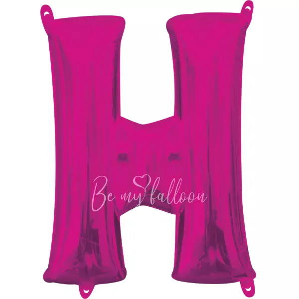 40" Helium foil gloss Fuchsia Letter H balloon