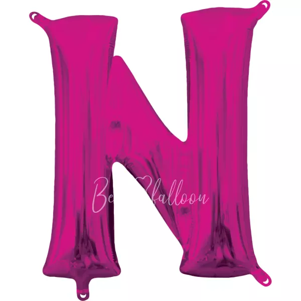 40" Helium foil gloss Fuchsia Letter N balloon
