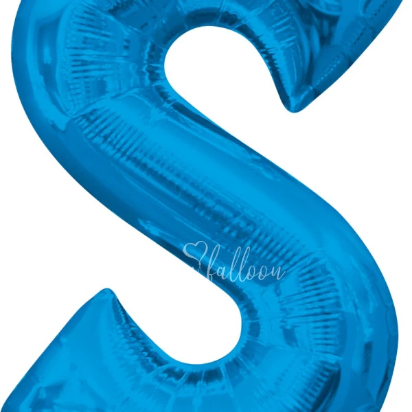 40" بالون هيليوم فويل حرف S اللون أزرق لامع