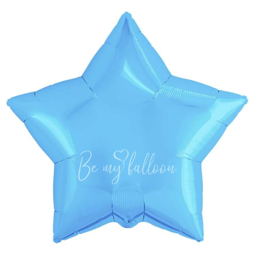 19" Helium foil gloss Cold Light blue Star balloon