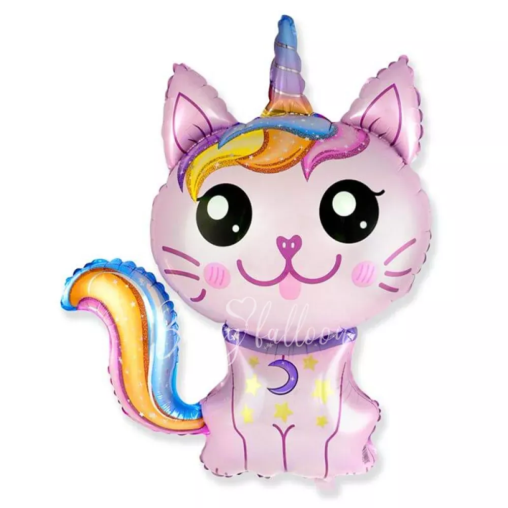 35" Helium foil Rainbow Kitty balloon