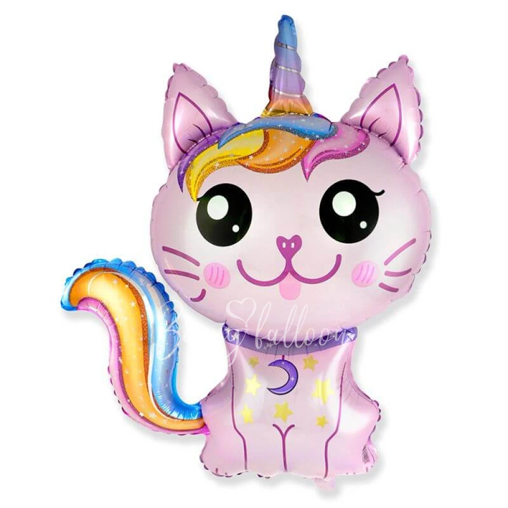 35" Helium foil Rainbow Kitty balloon