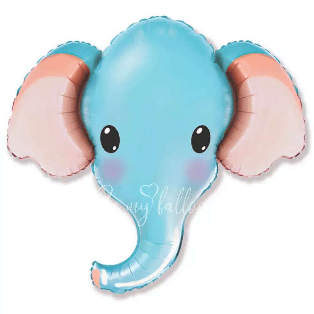 32" Helium foil Light blue Elephant balloon