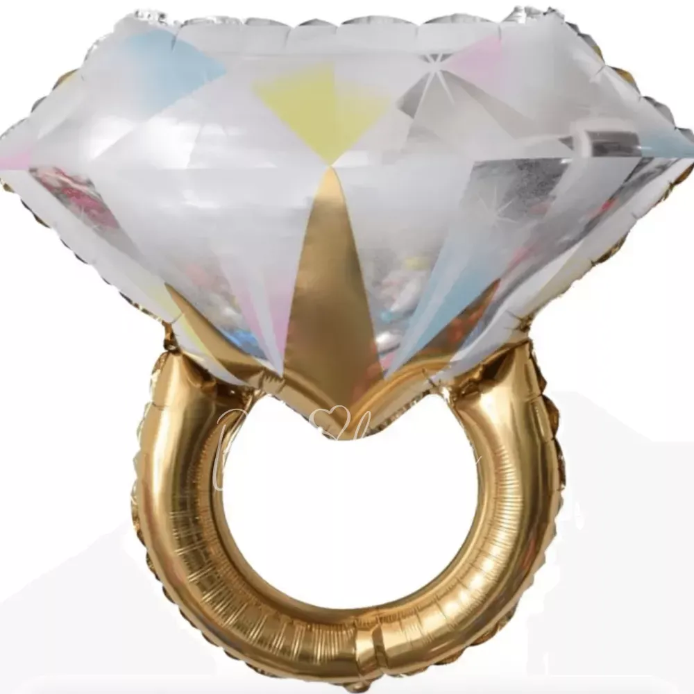 27" Шар из фольги Золотое Кольцо с Бриллиантом 
