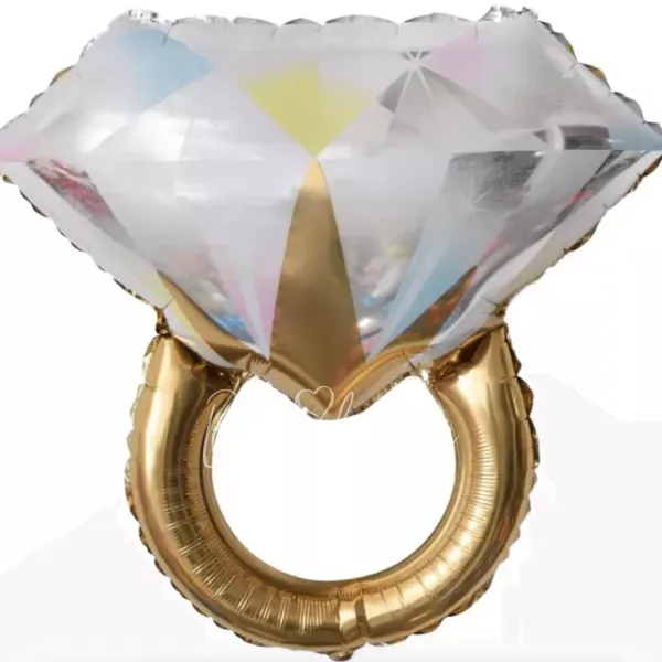 27" Helium foil Gold Diamond Ring balloon