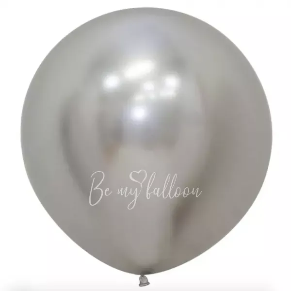 24" Helium chrome Silver plain balloon