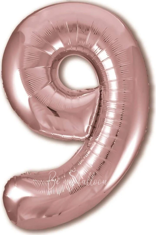 40" Helium foil gloss Rose gold Number 9 balloon
