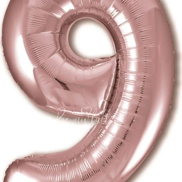 40" Helium foil gloss Rose gold Number 9 balloon