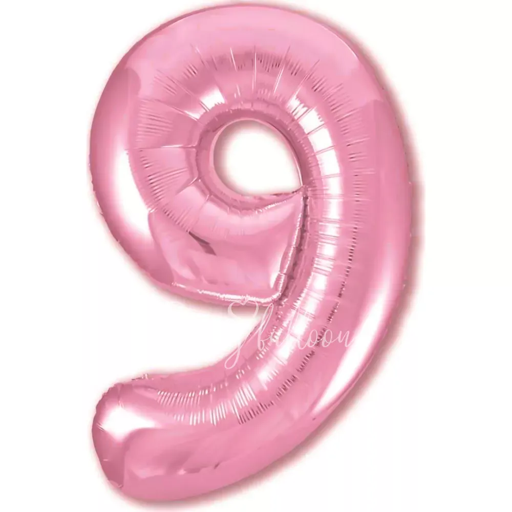 40" Helium foil gloss Pink Number 9 balloon