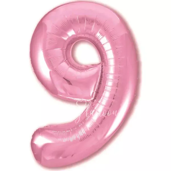 40" Helium foil gloss Pink Number 9 balloon