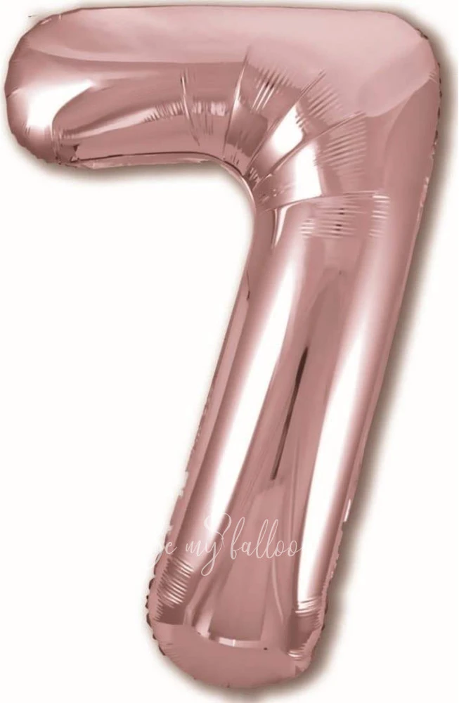 40" Helium foil gloss Rose gold Number 7 balloon
