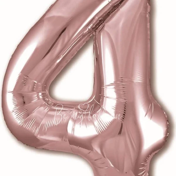 40" Helium foil gloss Rose gold Number 4 balloon