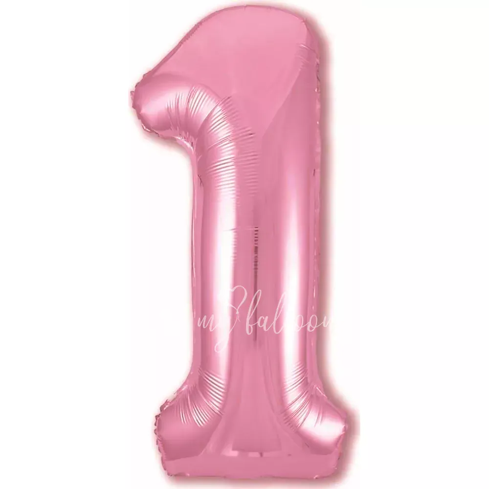 40" Helium foil gloss Pink Number 1 balloon
