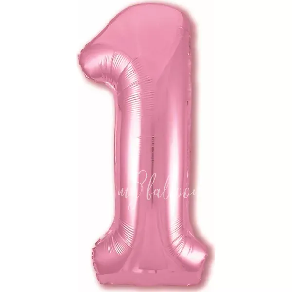 40" Helium foil gloss Pink Number 1 balloon