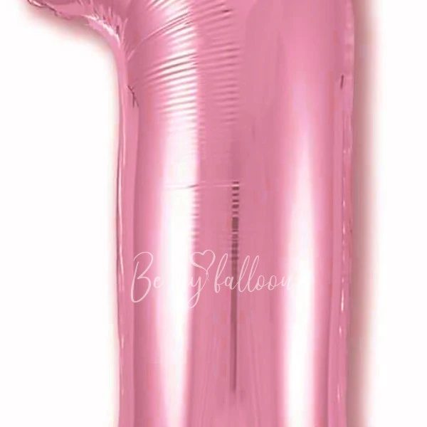 40" Helium foil gloss Pink Number 1 balloon