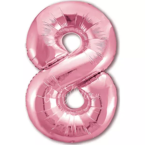 40" Helium foil gloss Pink Number 8 balloon