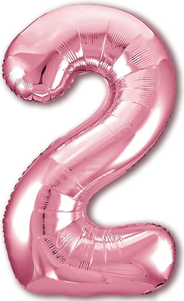 40" Helium foil gloss Pink Number 2 balloon