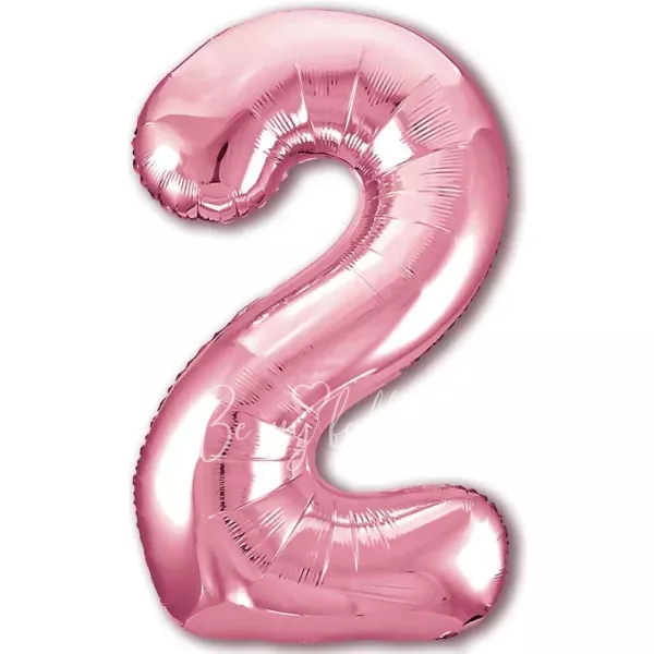 40" Helium foil gloss Pink Number 2 balloon