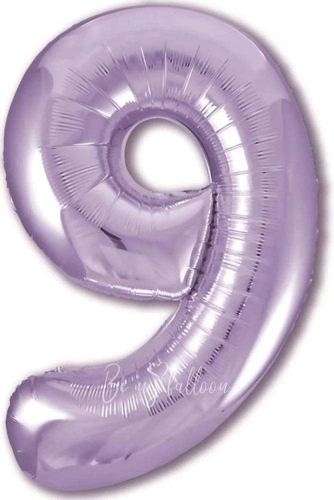 40" Helium foil gloss Lilac Number 9 balloon