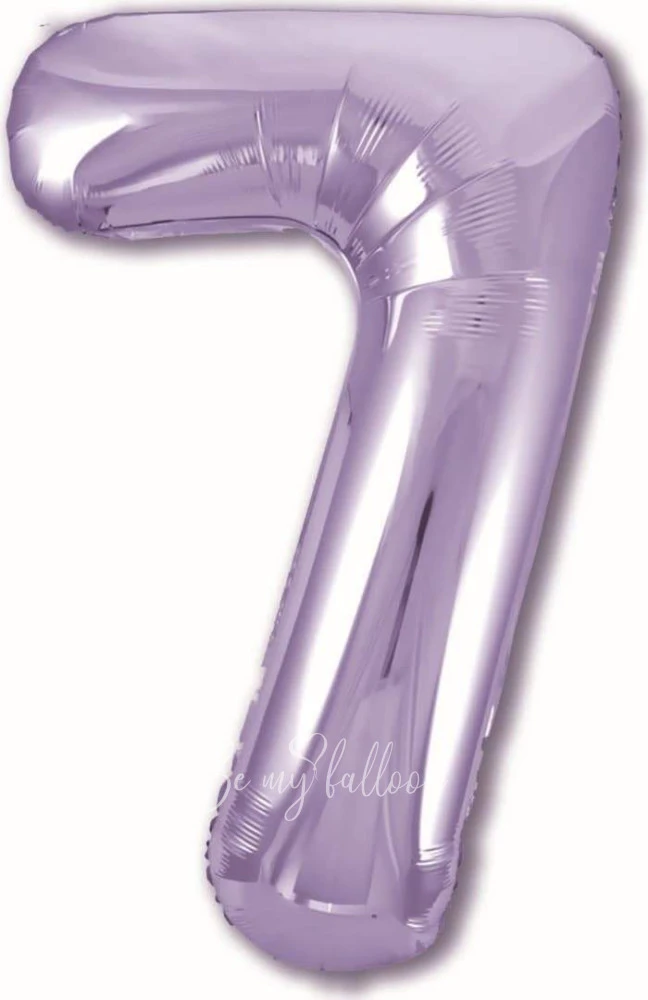 40" Helium foil gloss Lilac Number 7 balloon