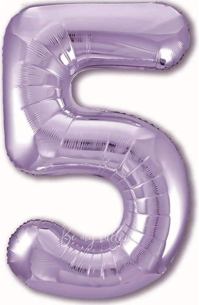 40" Helium foil gloss Lilac Number 5 balloon