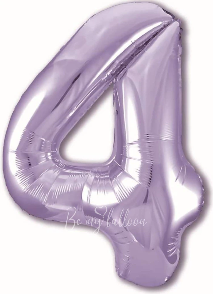 40" Helium foil gloss Lilac Number 4 balloon