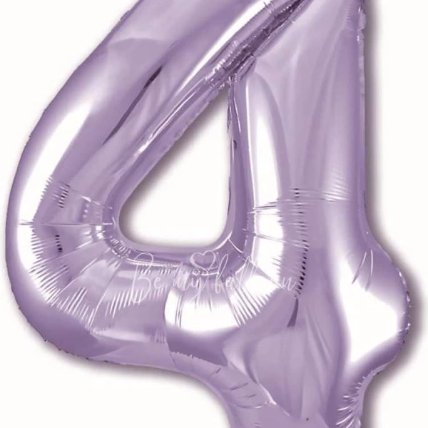 40" Helium foil gloss Lilac Number 4 balloon