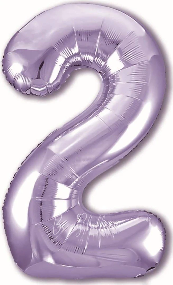40" Helium foil gloss Lilac Number 2 balloon