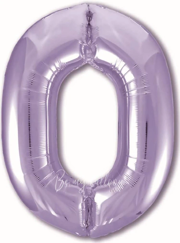 40" Helium foil gloss Lilac Number 0 balloon