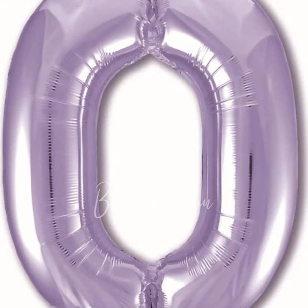 40" Helium foil gloss Lilac Number 0 balloon
