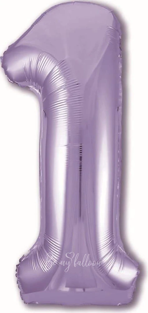 40" Helium foil gloss Lilac Number 1 balloon