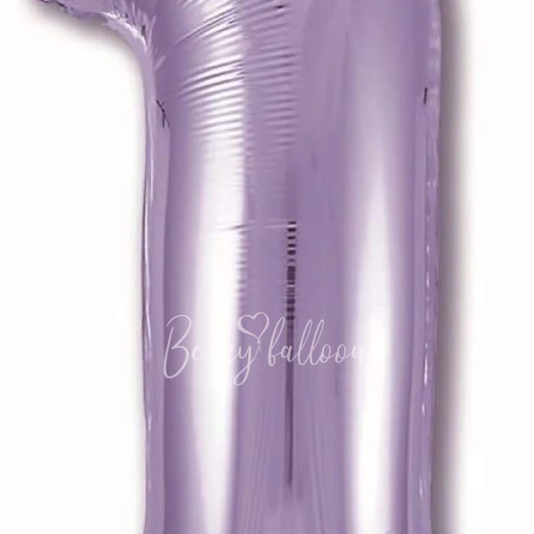 40" Helium foil gloss Lilac Number 1 balloon
