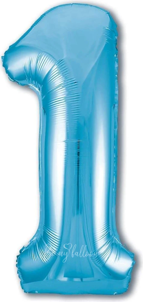 40" Helium foil gloss Light blue Number 1 balloon