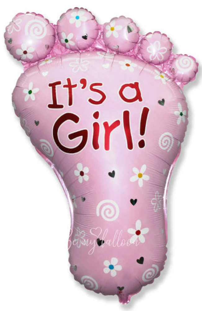 30" Helium foil pink Baby foot balloon