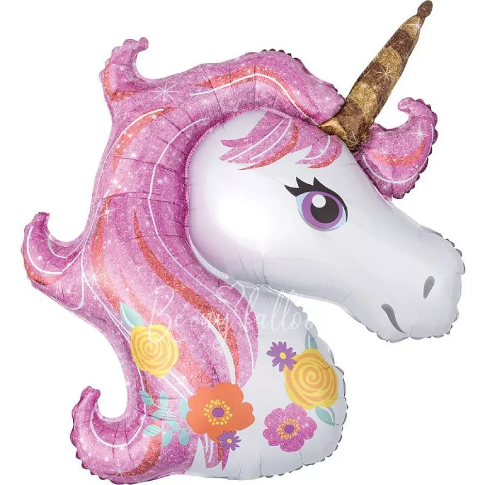 33" Helium foil Magical Unicorn Head balloon