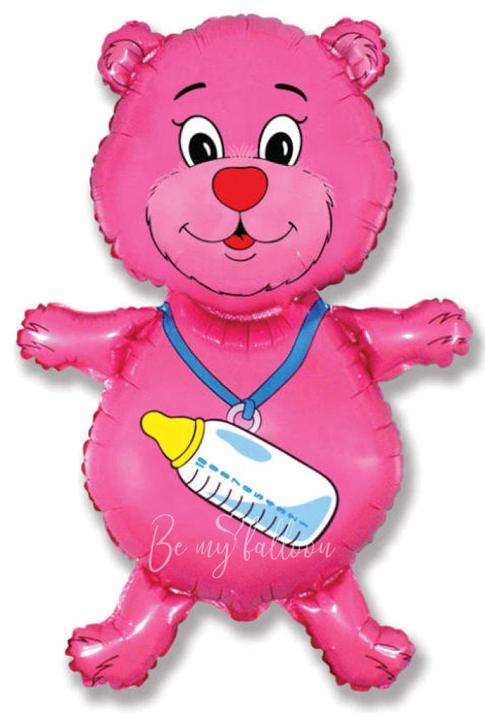 37" Helium foil Baby bear girl balloon