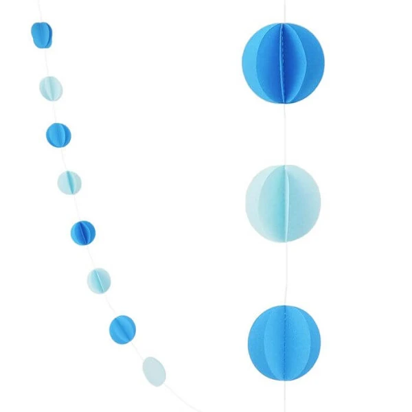 2.1m Blue mix rounds garland 