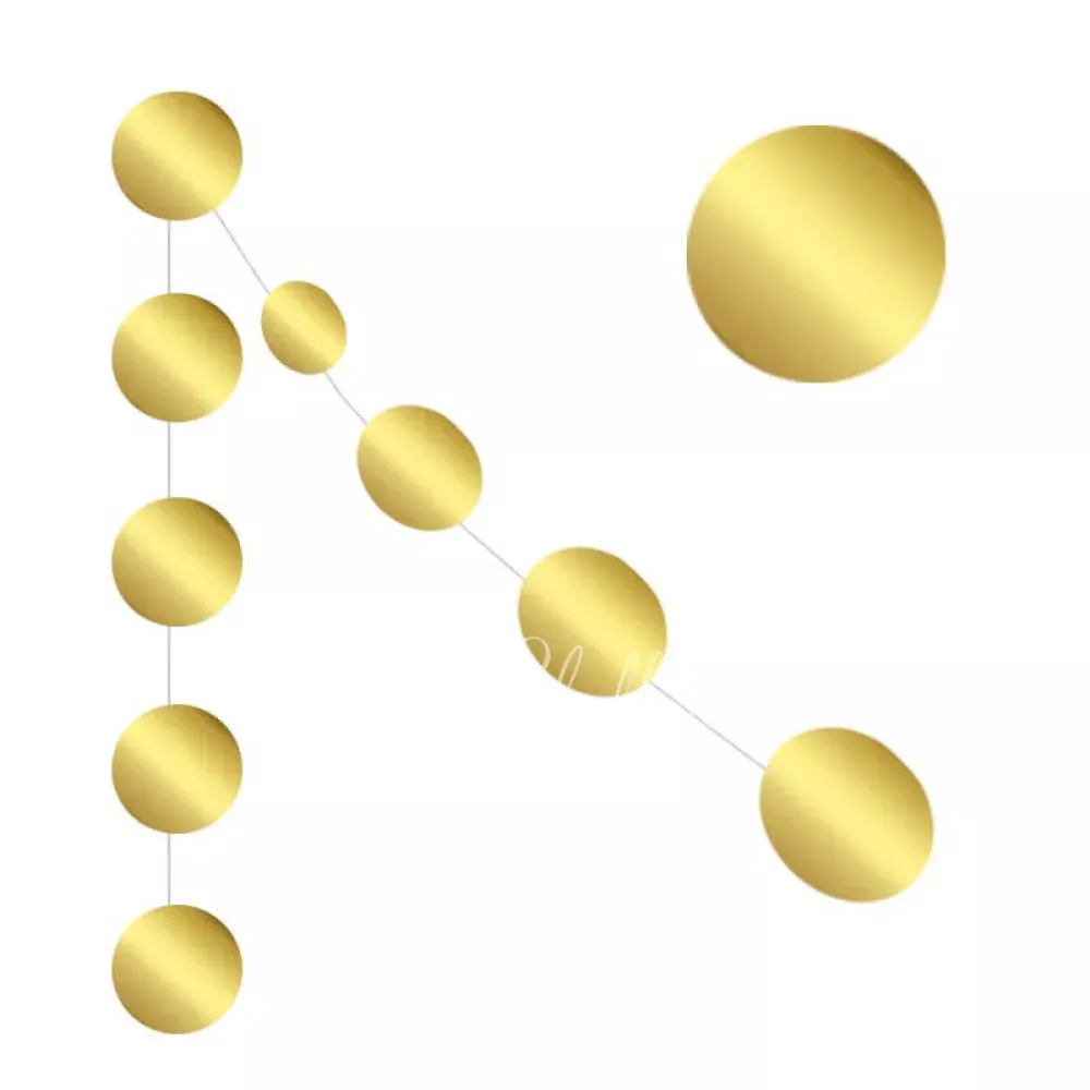 2.5m Gold rounds garland 