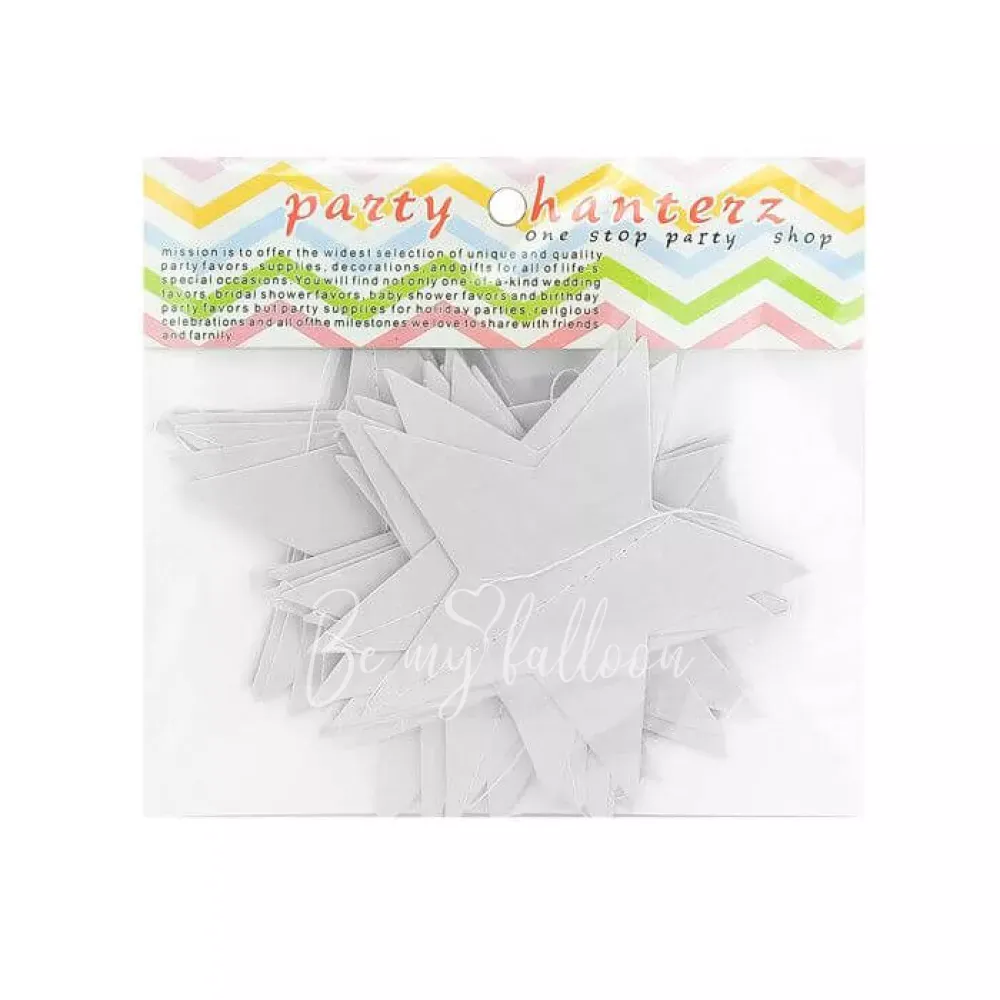 3.2m Silver stars garland 