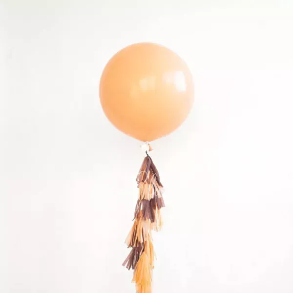 Latex Giant plain fashion balloon with tassels Beige