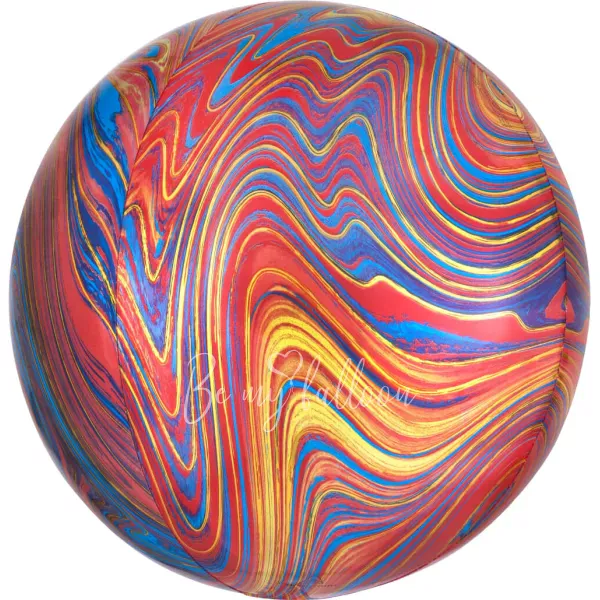 16" Helium foil gloss Marble Flame 3D Sphere balloon