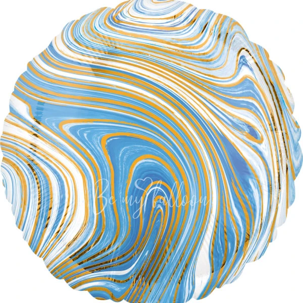 18" Helium foil gloss Marble blue Round balloon