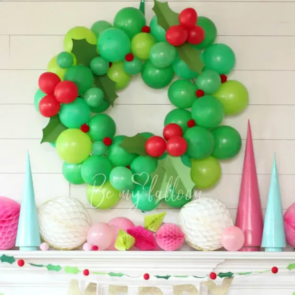 2.5m Christmas Wreath Organic balloon garland