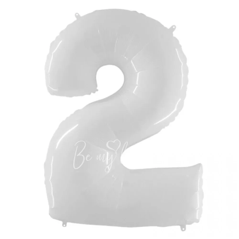 40" Foil numbers 2 White Flex Metal